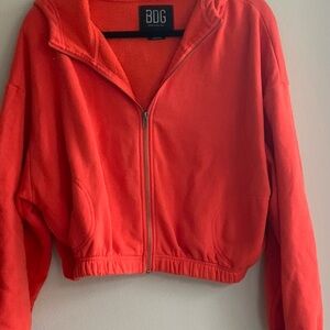 BDG Vibrant Red Zip-Up Hoodie